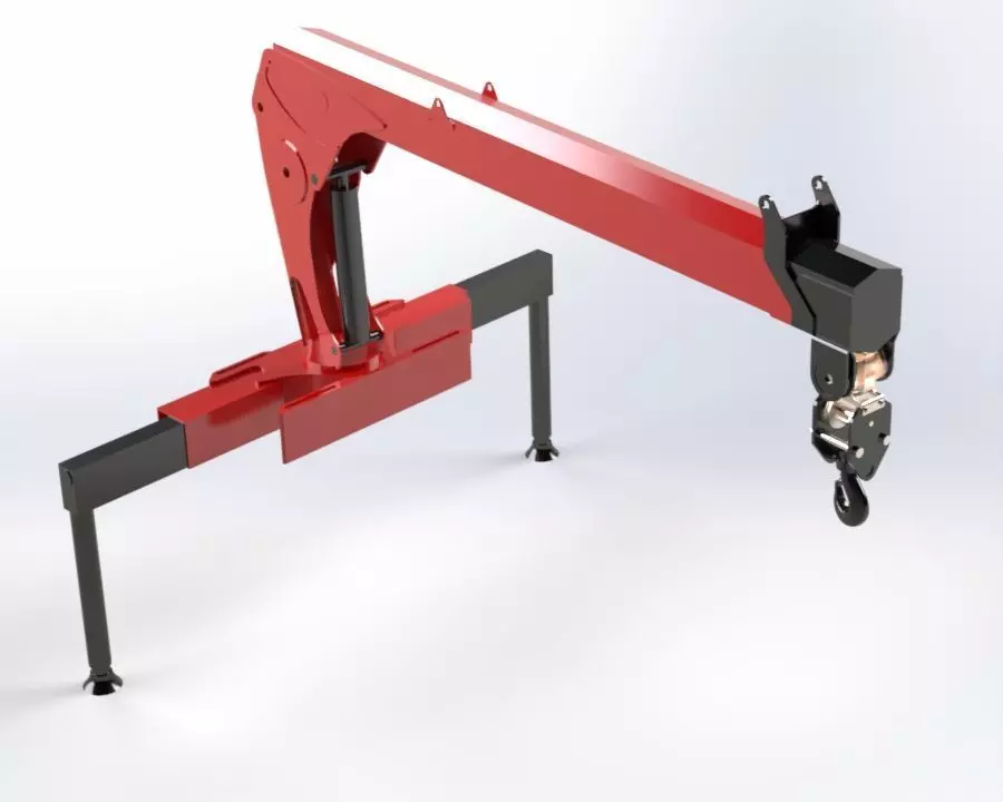 Real Scale Hydraulic Crane Arm 3D Model for Industrial Use 3D model