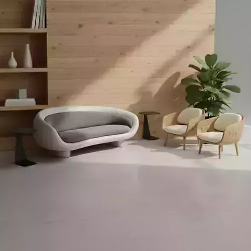 Modern Living Room Set  Sofa Table and Two Chairs  