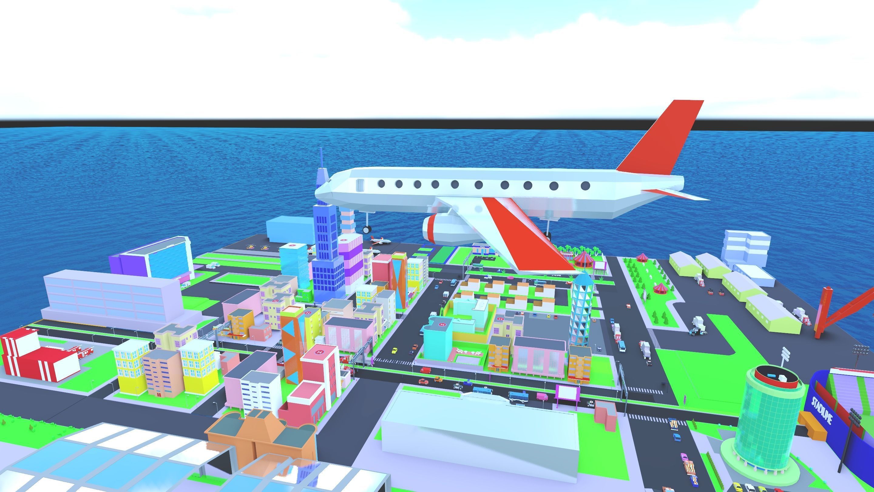 Low-Poly City big game Low-poly 3D model_21