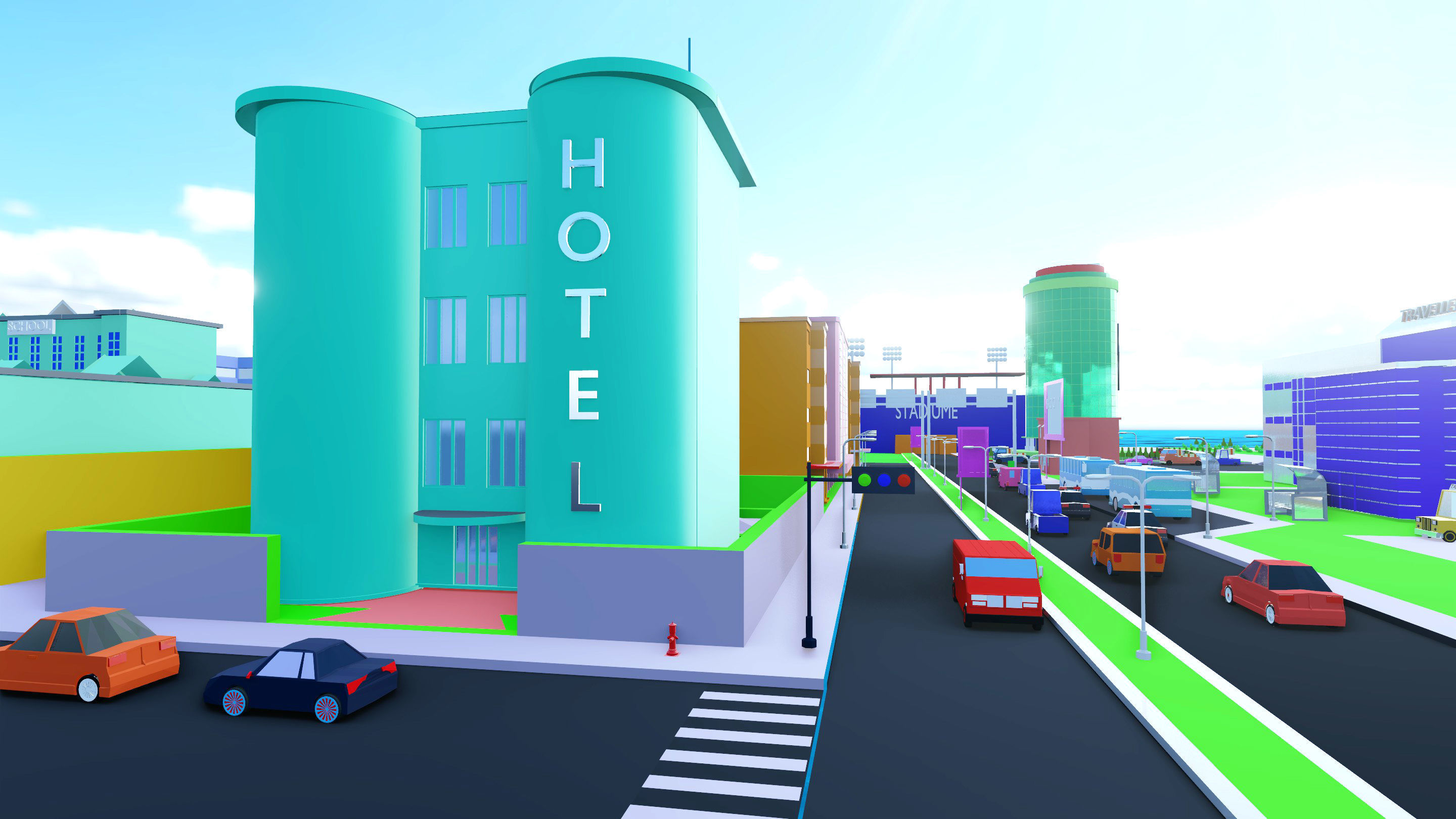 Low-Poly City big game Low-poly 3D model_19