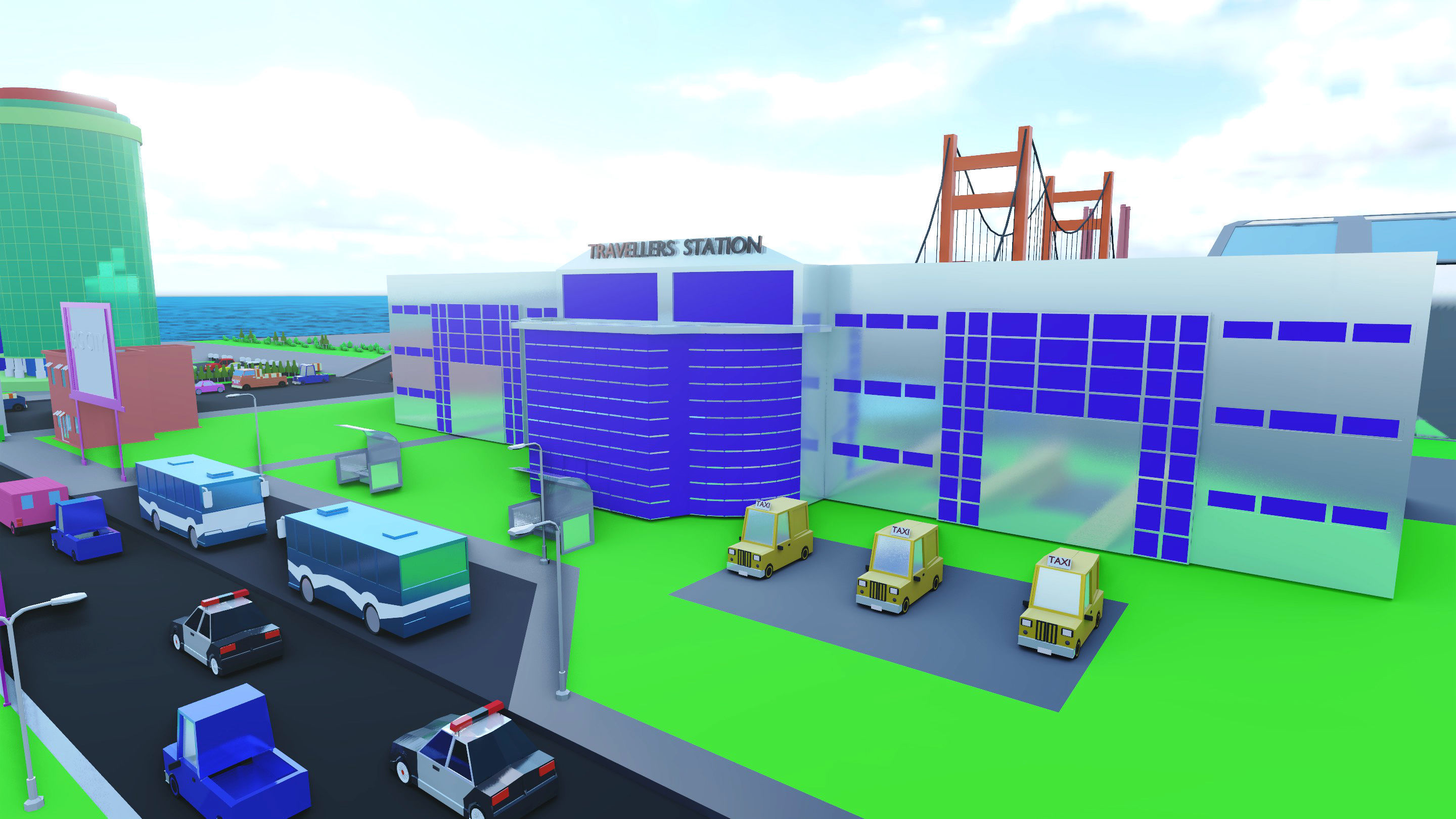 Low-Poly City big game Low-poly 3D model_17
