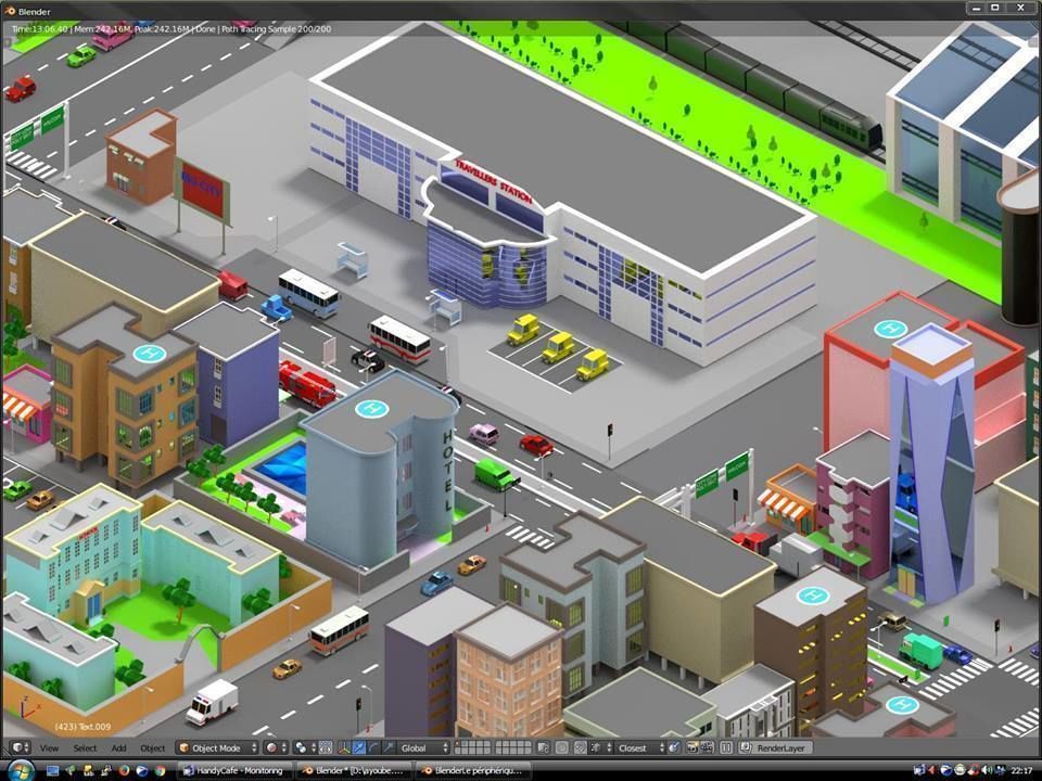Low-Poly City big game Low-poly 3D model_2