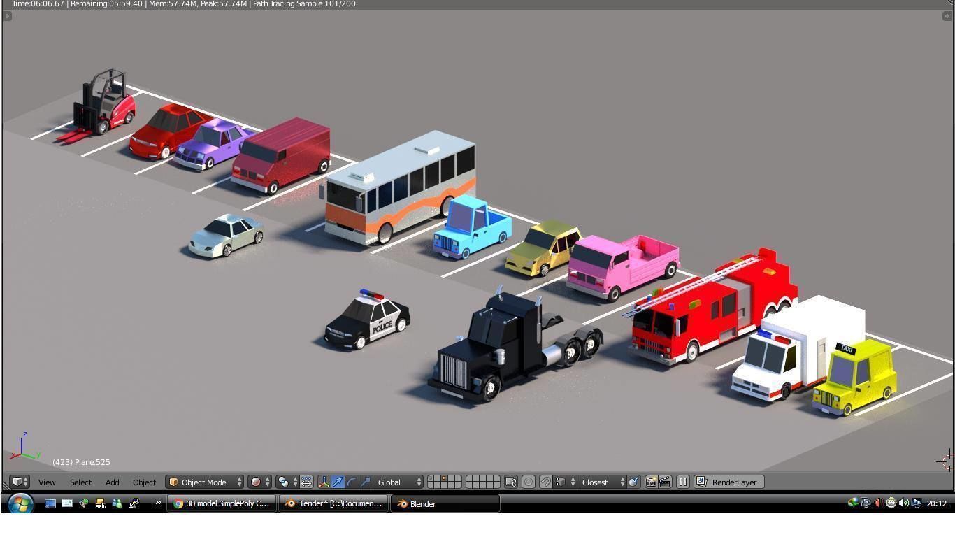 Low-Poly City big game Low-poly 3D model_23