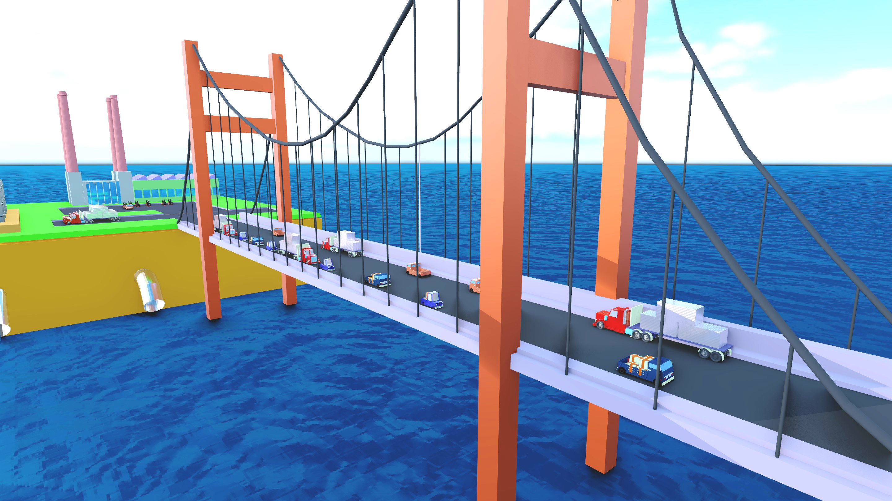 Low-Poly City big game Low-poly 3D model_4