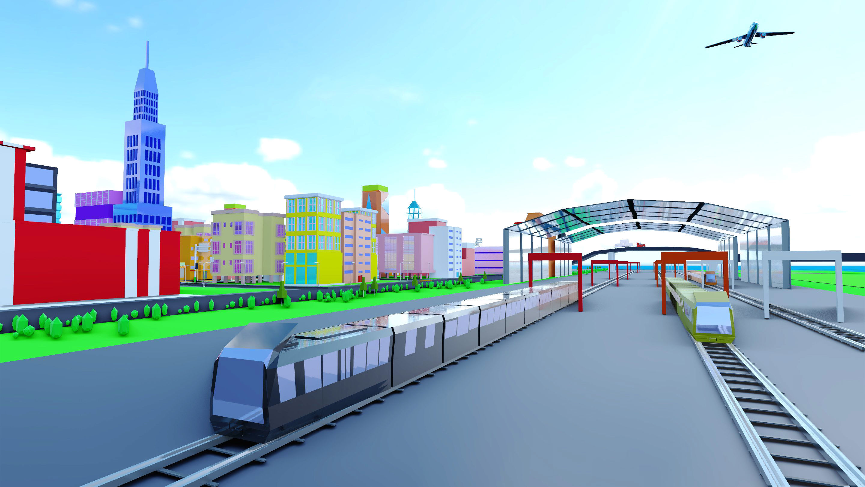 Low-Poly City big game Low-poly 3D model_3