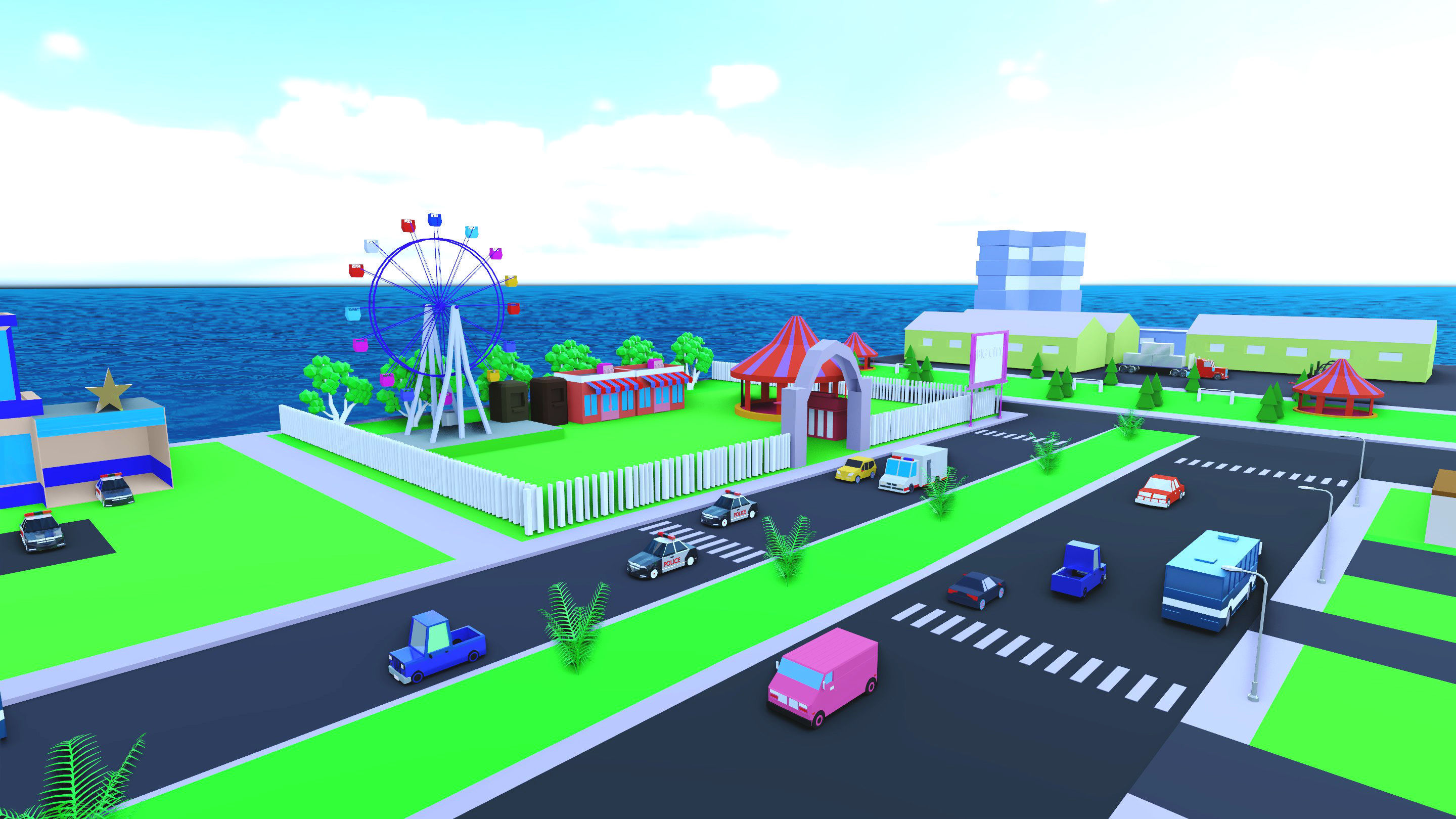 Low-Poly City big game Low-poly 3D model_8