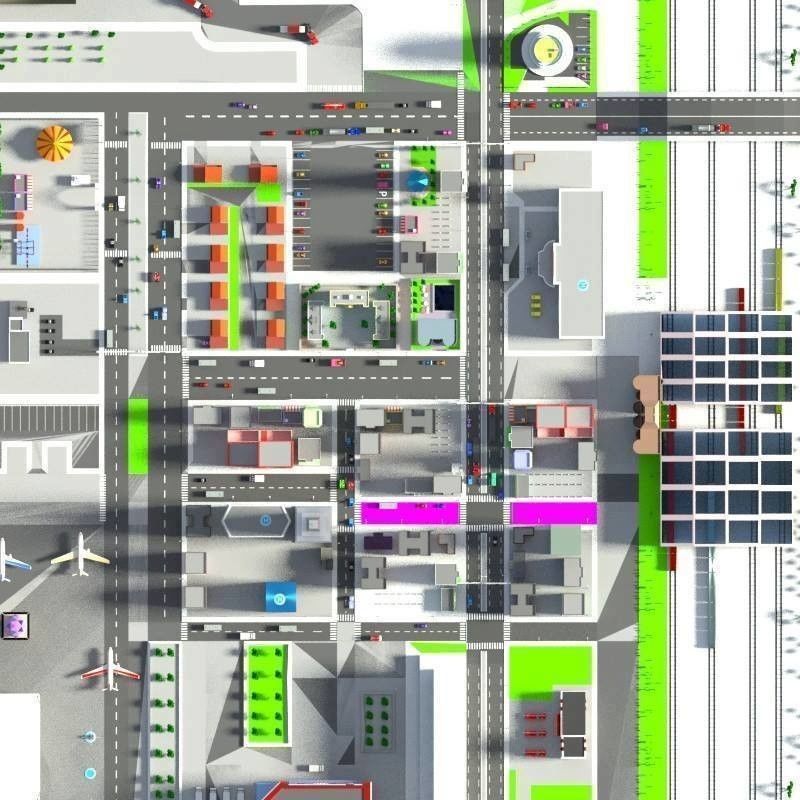 Low-Poly City big game Low-poly 3D model_24