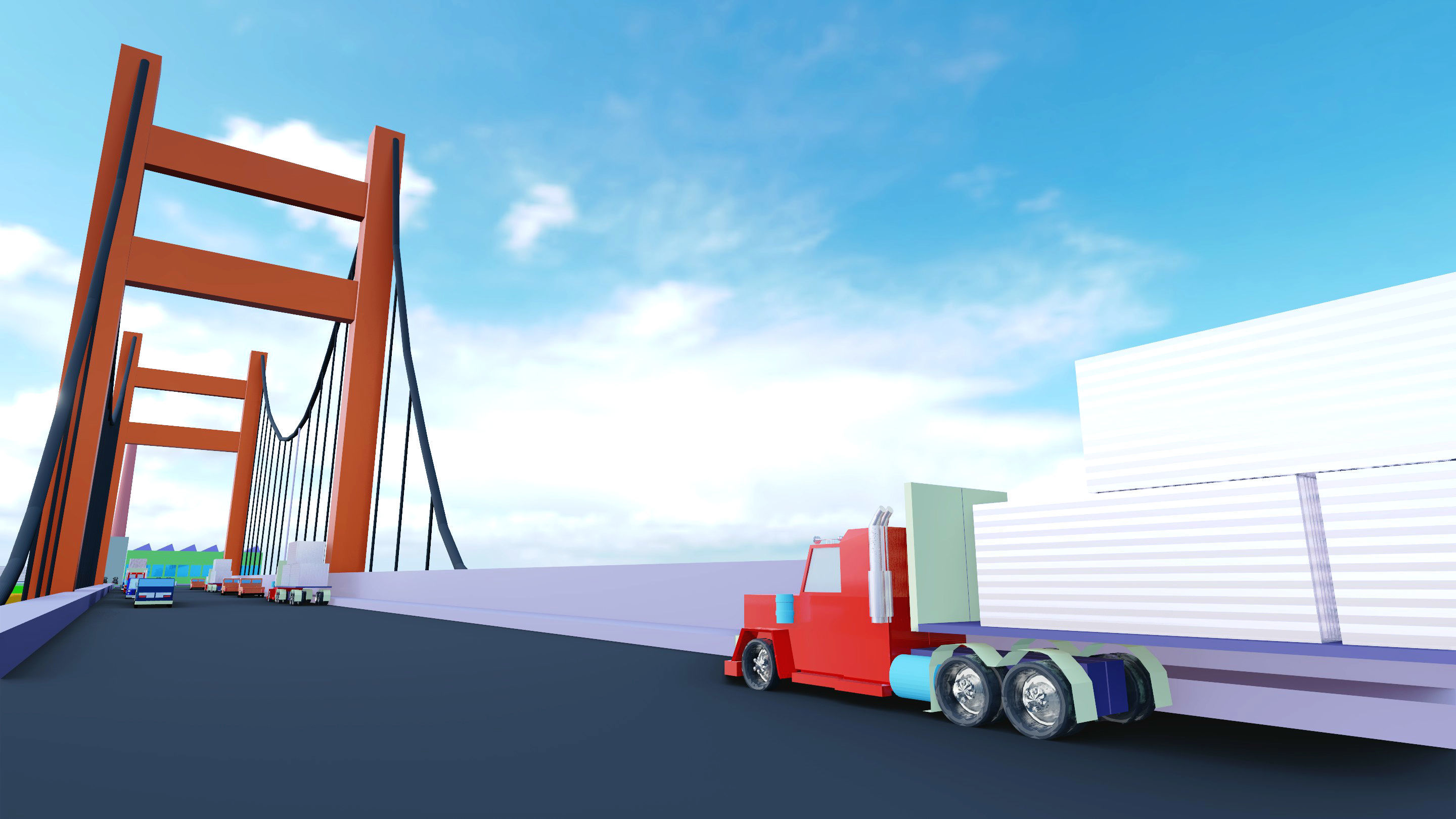 Low-Poly City big game Low-poly 3D model_10