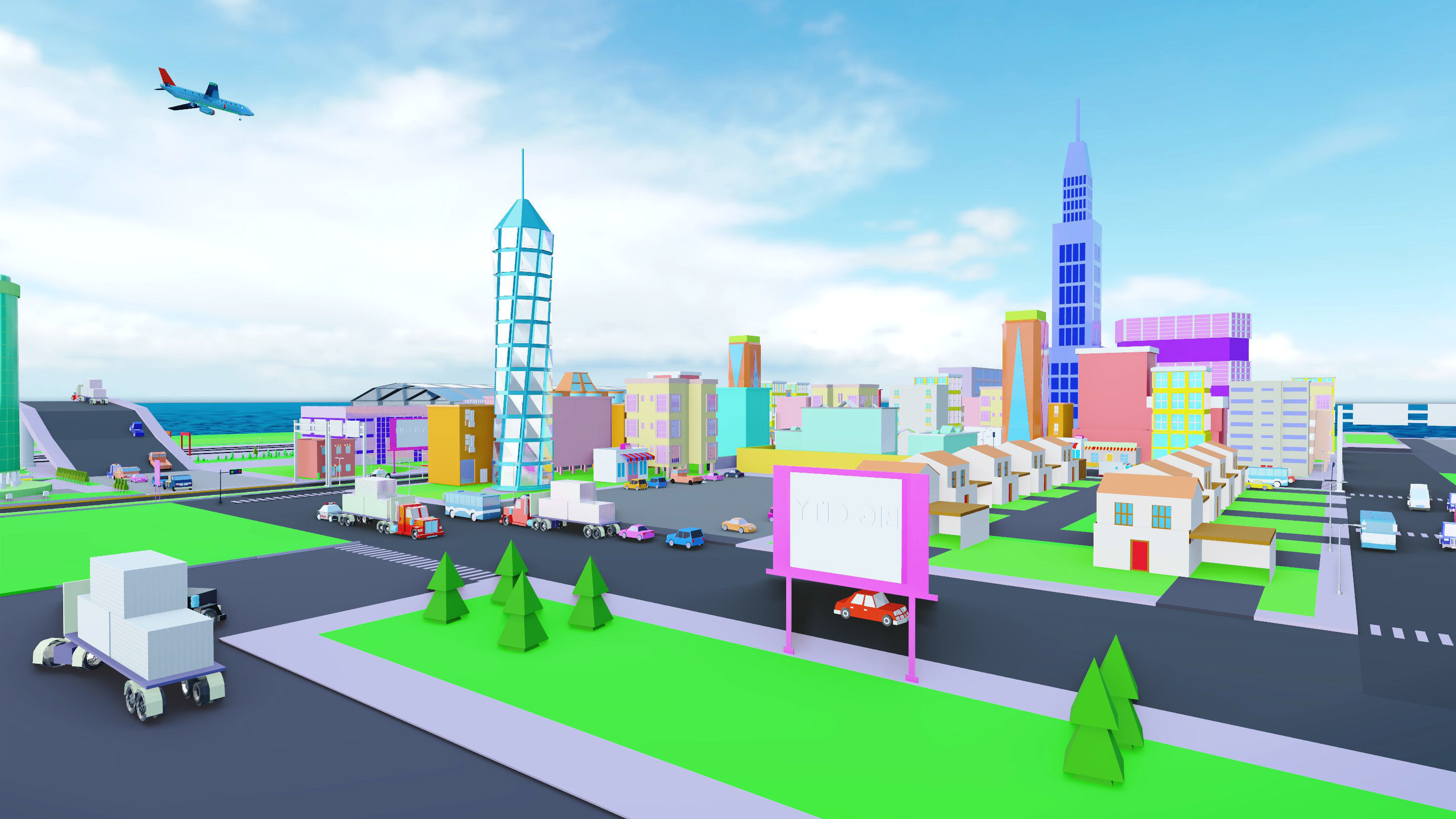 Low-Poly City big game Low-poly 3D model_13