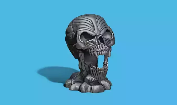 Scream Skull Headphone Stand Cyborg Headset Stand Perfect Gamer 