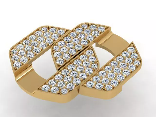 Diamond studded Link Bracelet 3D print model