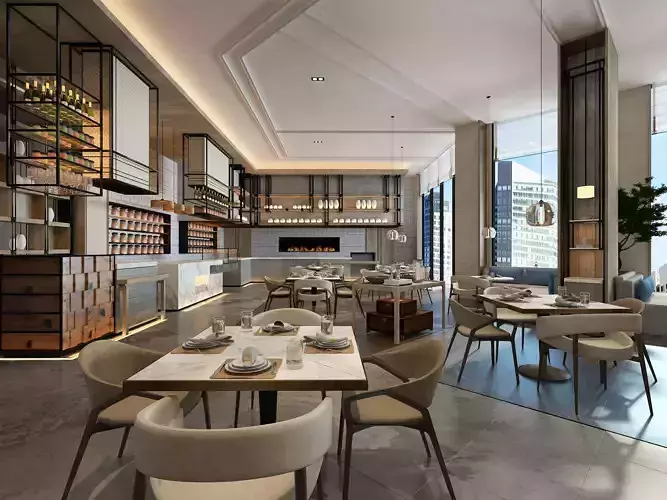 restaurant Low-poly 3D model