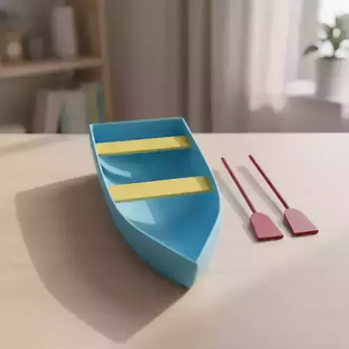 Circular Small Boat 3D Model 