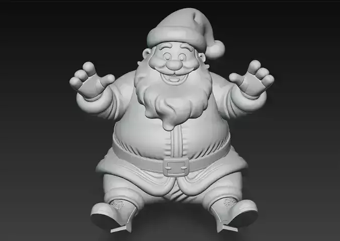 Sitting Santa Claus - Printable Christmas Sculpture 3D Model