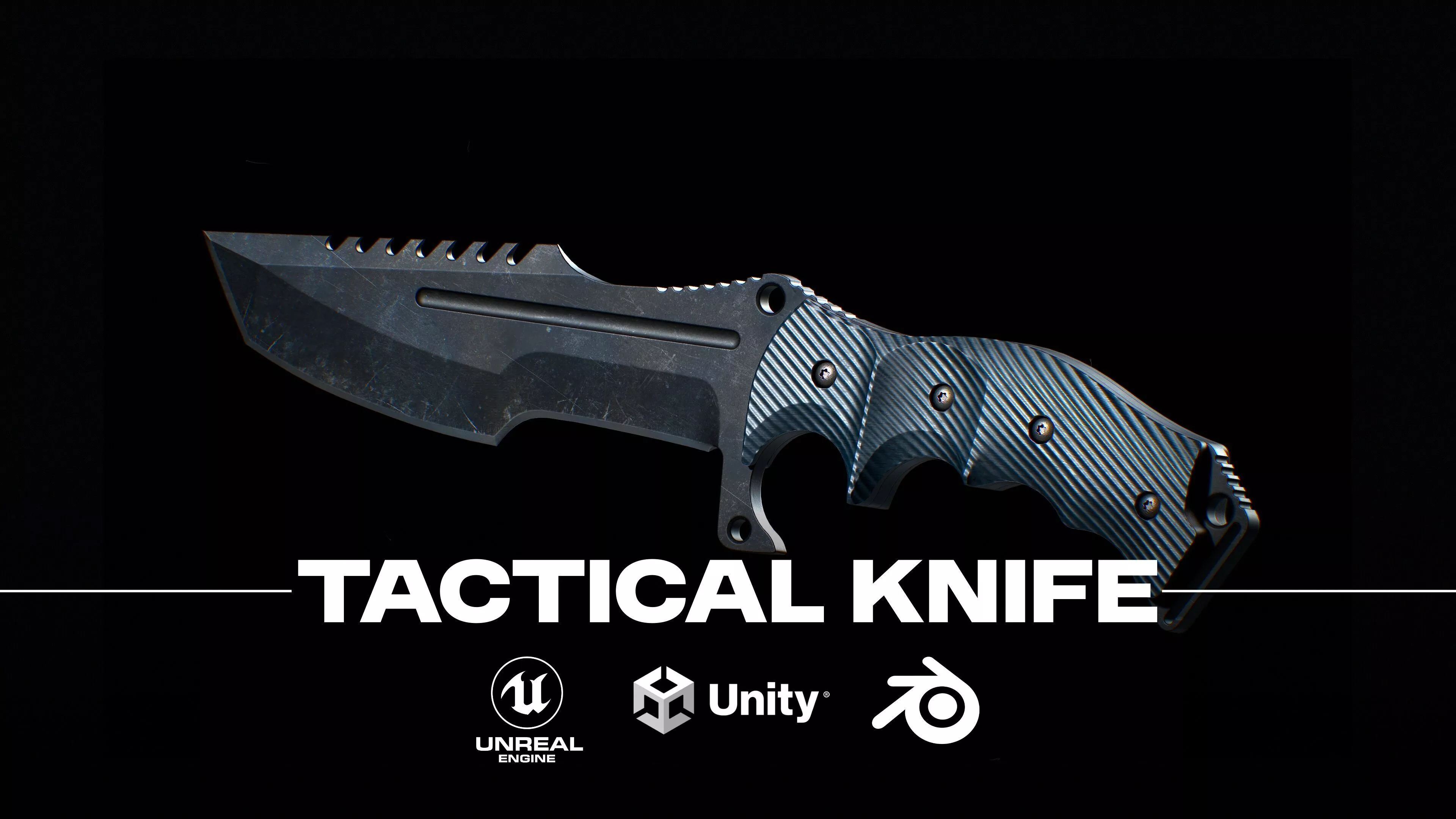 Tactical Knife - Huntsman knife - Low Poly PBR - FPS Weapon Low-poly 3D model