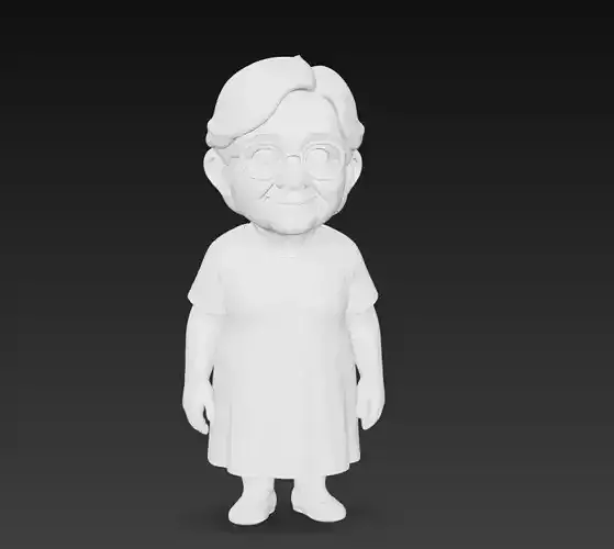 Kind Grandmother - Stylized Elderly Woman Character 3D Model