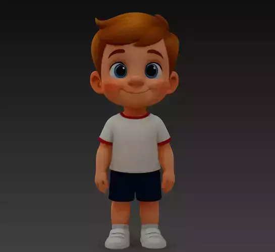 Cheerful Boy - Stylized Child Character 3D Model