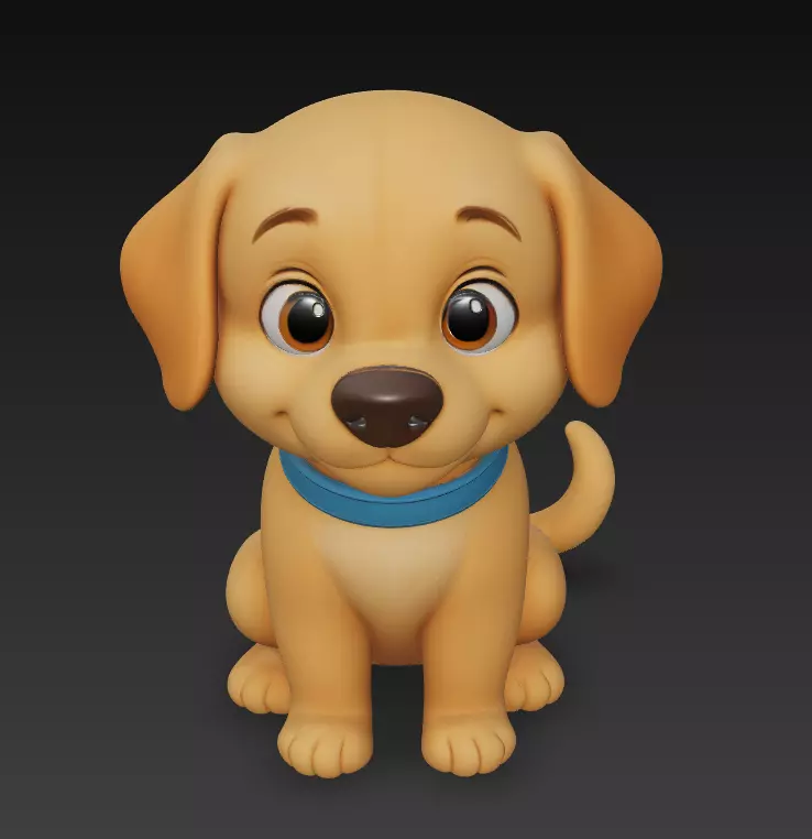 Cute Puppy - Stylized Dog Character 3D Model 3D print model