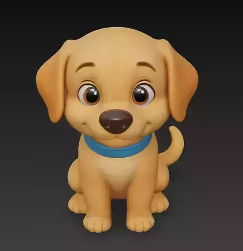 Cute Puppy - Stylized Dog Character 3D Model