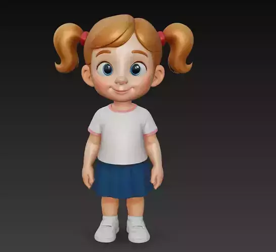 Adorable Girl - Stylized Child Character 3D Model