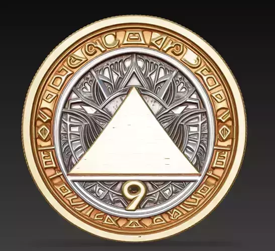 Mystic Pyramid Emblem - Esoteric Symbolic 3D Model