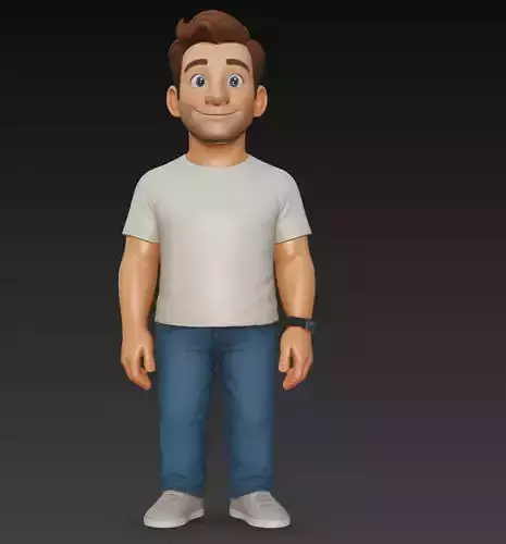 Stylized Father - Family Man Character 3D Model