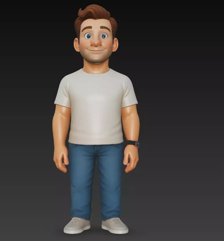 Stylized Father - Family Man Character 3D Model 3D print model