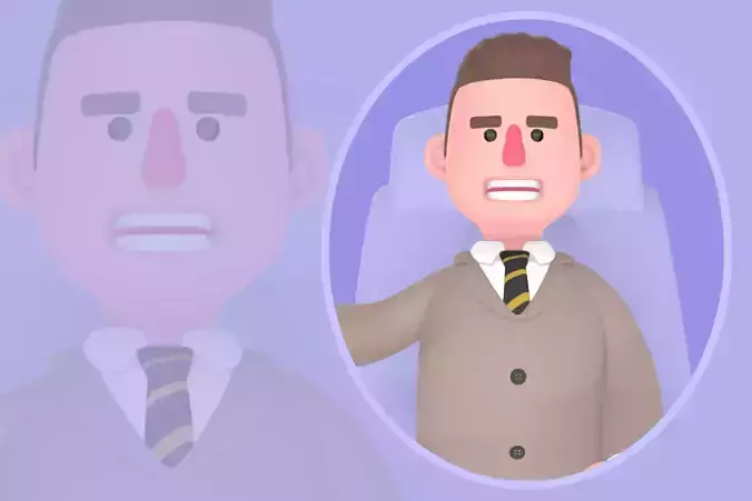 Stylized 3D Male Lawyer - Angry Arguing Attorney Character