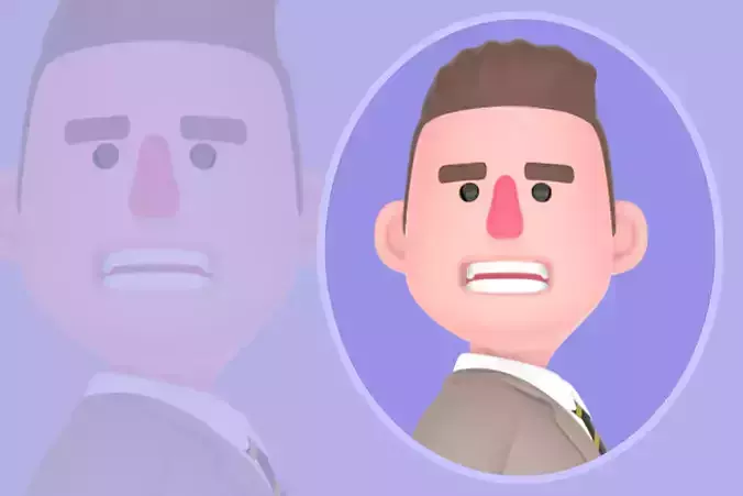 Stylized 3D Male Lawyer - Rushed Attorney Walking with Documents