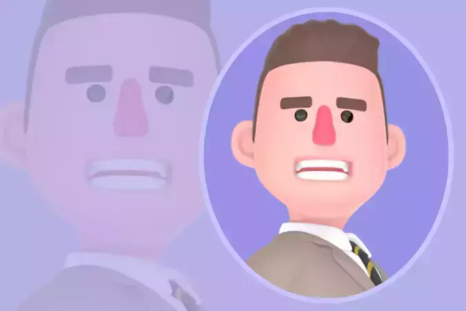 Stylized 3D Male Lawyer - Annoyed Walking Attorney Character