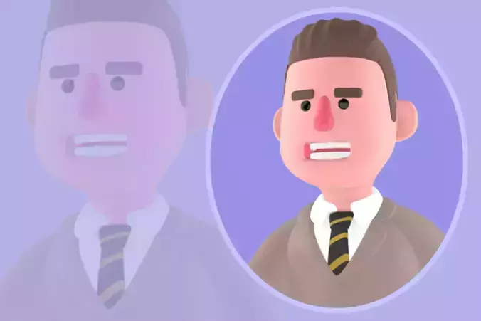 Stylized 3D Male Lawyer - Serious Handshake Attorney
