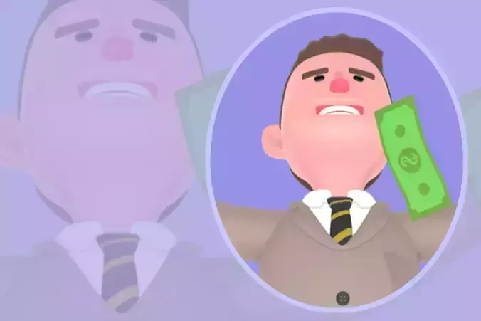 Stylized 3D Male Lawyer - Happy Money Rain Attorney