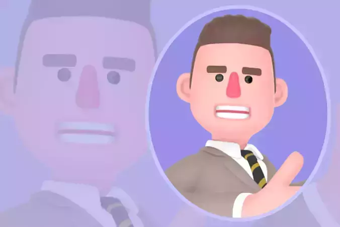 Stylized 3D Male Lawyer - Income Chart Presentation