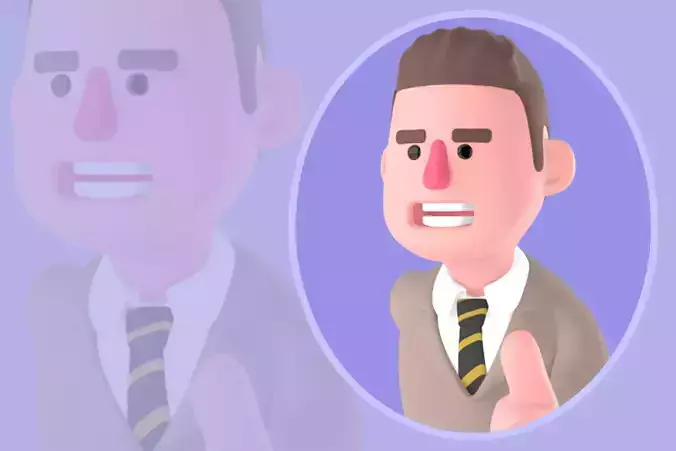 Stylized 3D Male Lawyer - Running with Briefcase