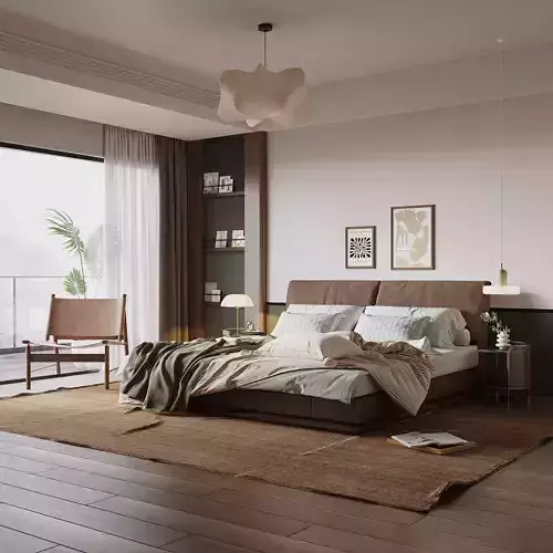 Warm Japandi Master Bedroom