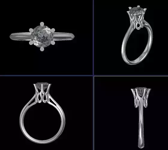 Engagement Ring Single Diamond Stone