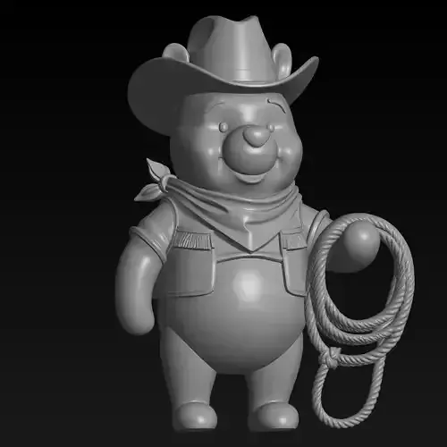 cowboy winnie the pooh for 3d printing