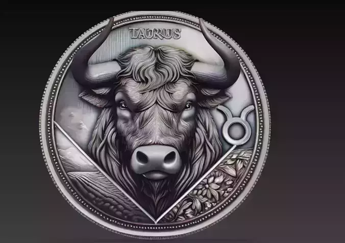 Taurus Zodiac Relief - Celestial Bull 3D Wall Sculpture