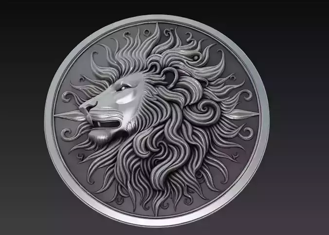 Leo Zodiac Relief - Majestic Lion Symbol 3D Wall Sculpture