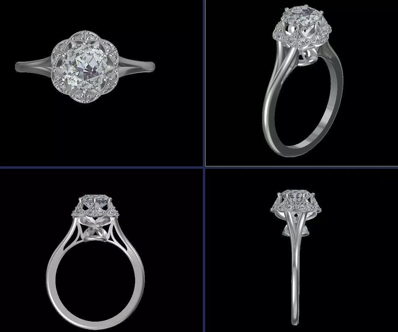Engagement Ring 3D print model_0