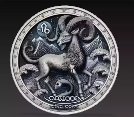 Capricorn Zodiac Relief - Mountain Sea Goat 3D Wall Sculpture