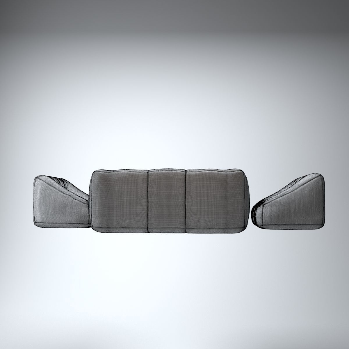 Leather Living Room Furniture Set 3D model_12