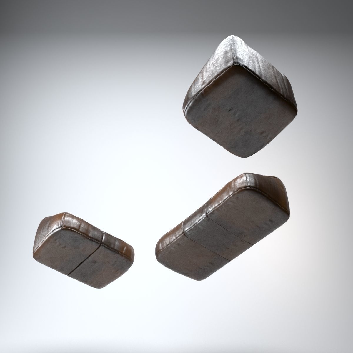 Leather Living Room Furniture Set 3D model_4