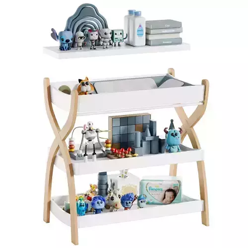 Comfy Cubs Baby Changing Table Dresser with Decor