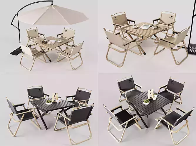 Modern Outdoor Folding Camping Table and Chair Set