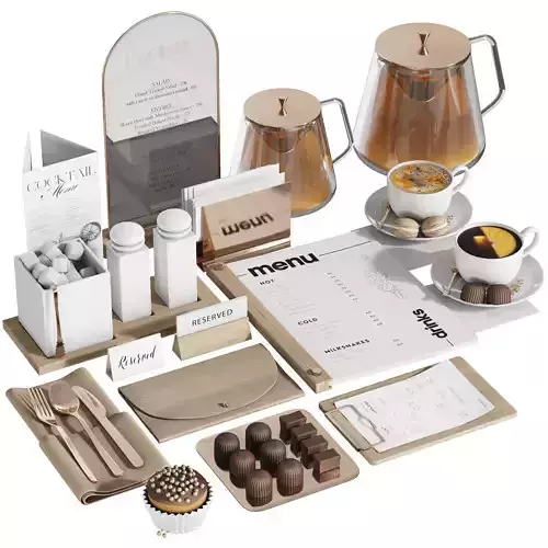 Cafe restaurant and cafeteria serving set 5  