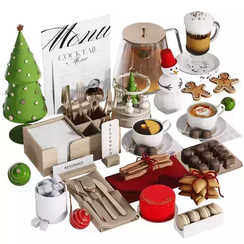 Cafe Restaurant and Canteen Table Setting Set Christmas Edition