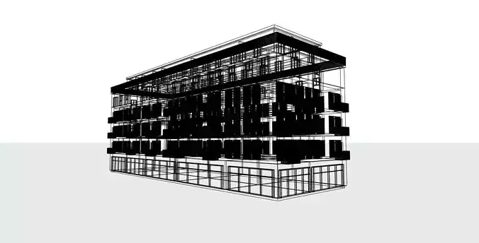 Modern Residential and Commercial Building  3D model 5