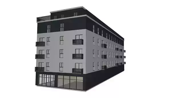 Modern Residential and Commercial Building  3D model 7