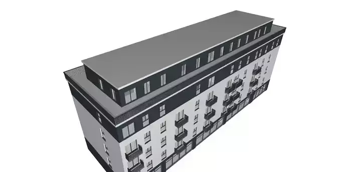 Modern Residential and Commercial Building  3D model 3